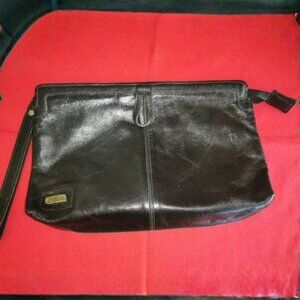 VTG Phillippe Black Leather Clutch‎ 10 in